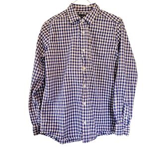 The Childrens Place Boys Blue Yellow Plaid Button Down Shirt Size 16 XXL Cotton